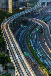 Light trail and cityscape in jakarta 