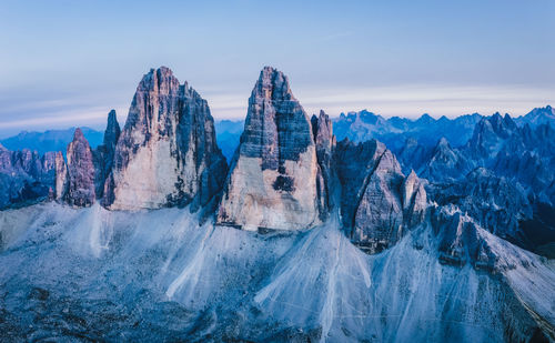 Panoramic view of snowcapped mountain against sky