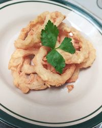 High angle view of meal served in plate