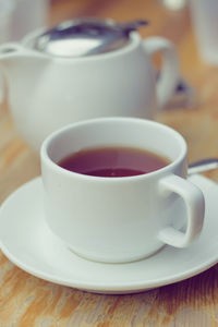 Close-up of coffee on table