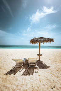 Scenic view of beach against sky