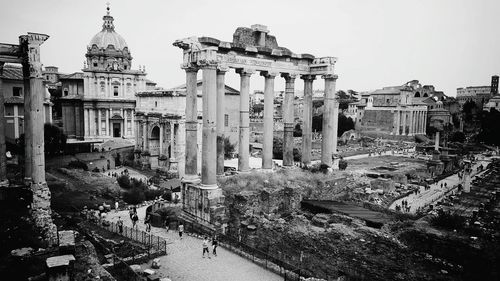 Panoramic shot of historic building against sky