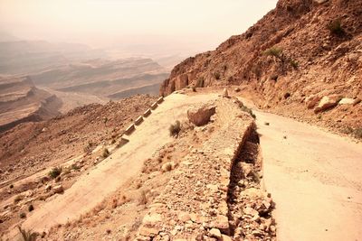 Aerial view of a mountain road