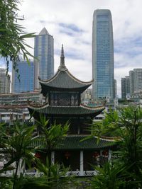 View of skyscrapers in city