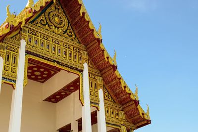 Low angle view of temple against clear sky