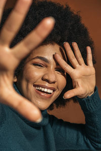 Close-up portrait of young woman