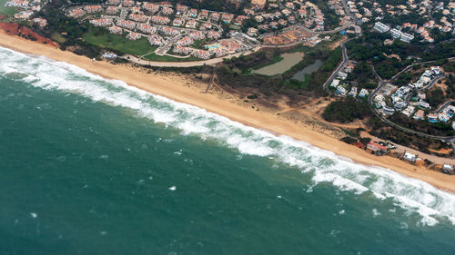 High angle view of beach