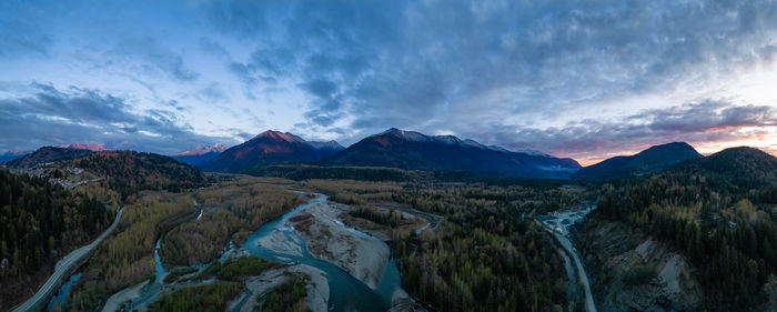 Scenic view of mountains against sky