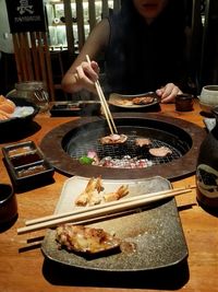 Close-up of preparing food