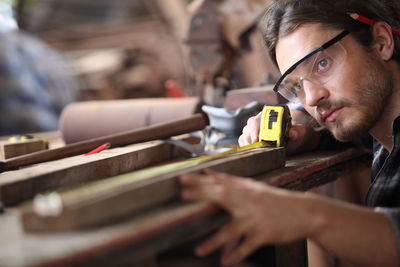 Portrait of man working