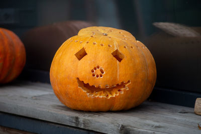 Jack o lantern on table