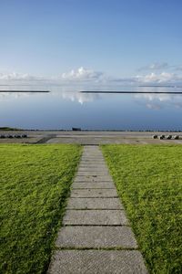 Scenic view of land against sky