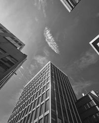 Low angle view of skyscrapers against sky