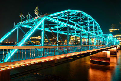 Yellow river zhongshan bridge night view,lanzhou,china