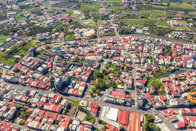 High angle view of townscape