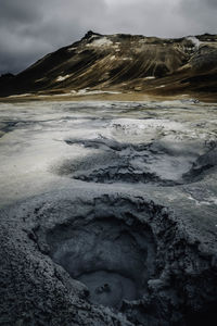 Close-up of snow on mountain