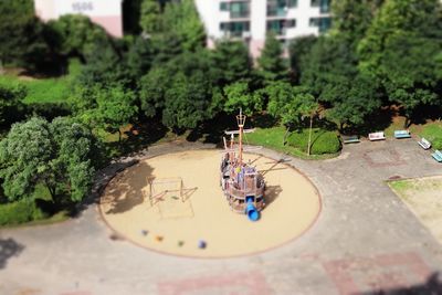 High angle view of plants in park