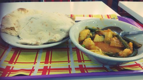 Close-up of meal served in plate