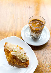 Glass of coffee on table