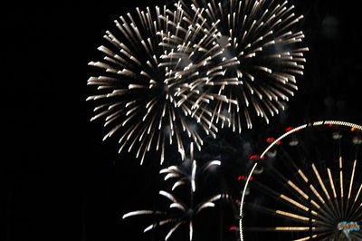 Low angle view of illuminated ferris wheel