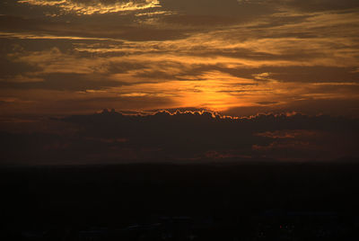 Scenic view of silhouette landscape against sky during sunset