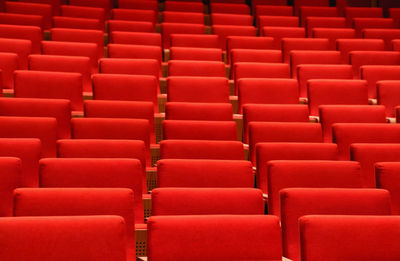 Full frame shot of chairs at auditorium