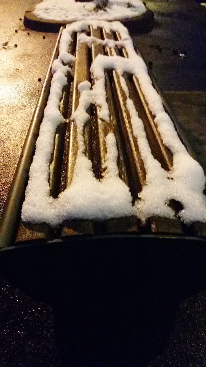 CLOSE-UP OF SNOW ON FLOOR