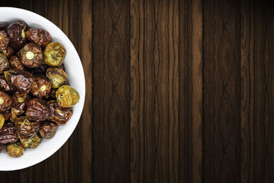 High angle view of food on table