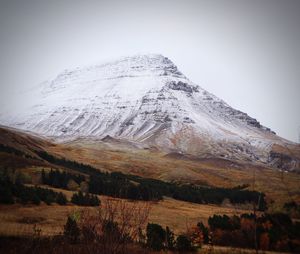 Scenic view of snowcapped mountains