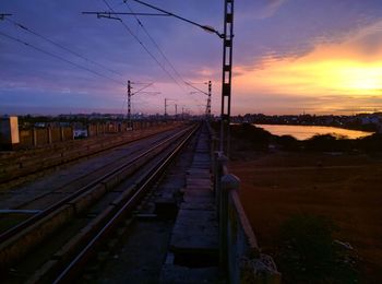 Railroad track at sunset