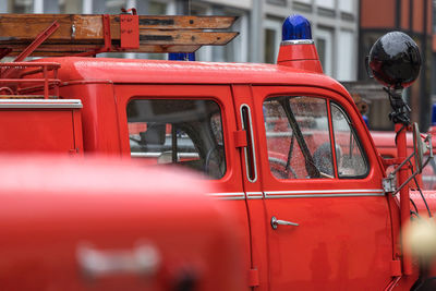 Fire engine in city