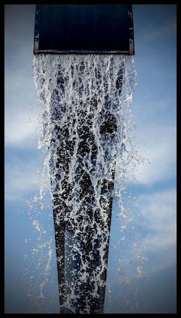 CLOSE-UP OF SPLASHING WATER AGAINST SEA