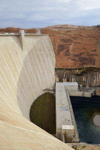 High angle view of dam