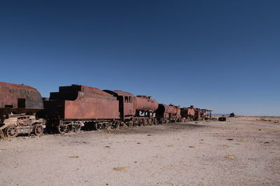 Built structure against clear blue sky