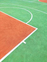 High angle view of sports field