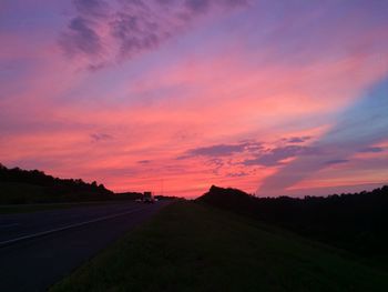 Country road at sunset