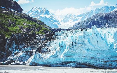 Scenic view of snowcapped mountains