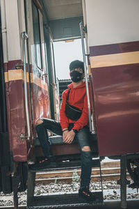 Man sitting on seat