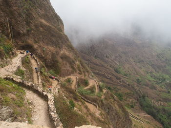 High angle view of mountain road