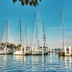 Boats sailing in sea