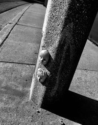 High angle view of child on footpath