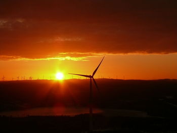 Scenic view of landscape against sky at sunset