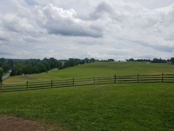 Scenic view of field against sky