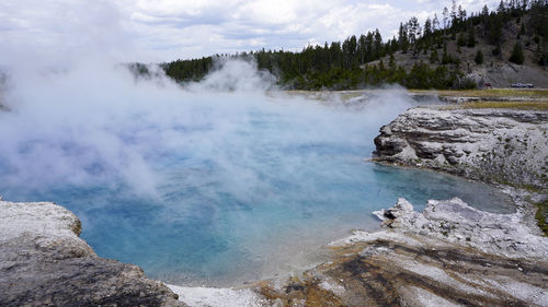 Scenic view of hot spring