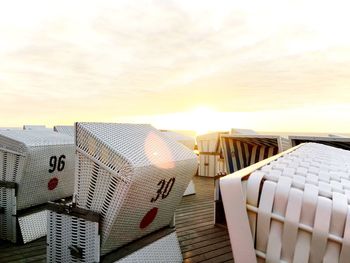 View of buildings at sunset