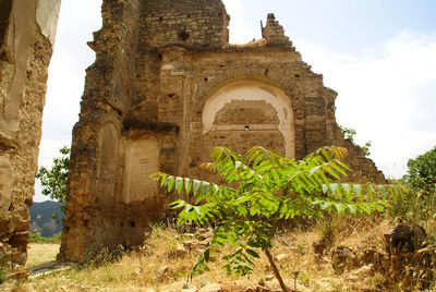 Low angle view of old ruins