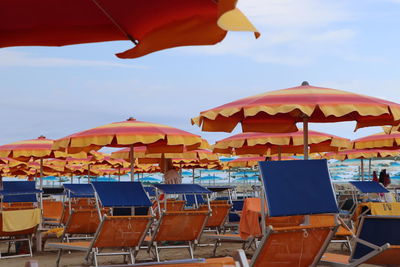 Beach umbrella against sky