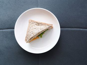 High angle view of breakfast in plate