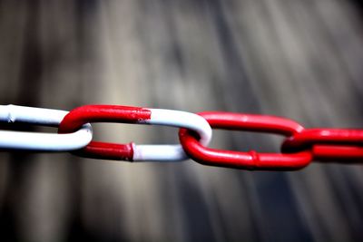 Close-up of red chain
