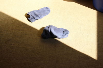 High angle view of shoes on table